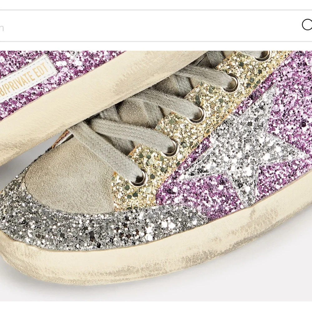 Golden Goose private edit limited edition Glitter superstar low top sneakers 38 - Picture 5 of 9